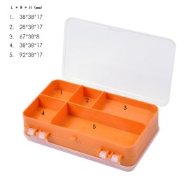 14 * 8.3 * 4.1cm Double Sided Transparent Visible Plastic Fishing Lure Hook Tackle Box 9 Compartments