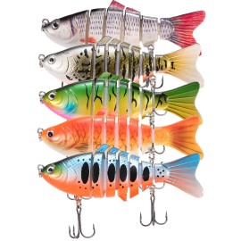 5pcs Fishing Lures Set 10cm 20g Swimbait Hard Bait Artificial Fishing Lures Tackle
