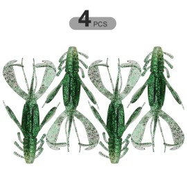 4PCS Soft Shrimp 10cm 10g Bait Soft Lures 10cm 10g Swimbait for Freshwater Fishing