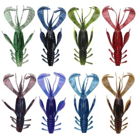 4PCS Soft Shrimp 10cm 10g Bait Soft Lures 10cm 10g Swimbait for Freshwater Fishing