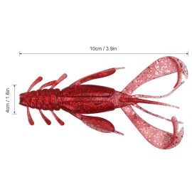 4PCS Soft Shrimp 10cm 10g Bait Soft Lures 10cm 10g Swimbait for Freshwater Fishing