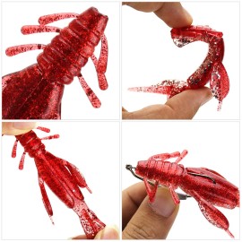 4PCS Soft Shrimp 10cm 10g Bait Soft Lures 10cm 10g Swimbait for Freshwater Fishing