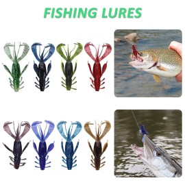 4PCS Soft Shrimp 10cm 10g Bait Soft Lures 10cm 10g Swimbait for Freshwater Fishing