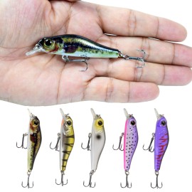 68mm 6.9g Fishing Minnow Lures 3D Lifelike Artificial Hard Fishing Sinking Bait Crankbait Swimbait Lure with Treble Hooks