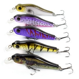 68mm 6.9g Fishing Minnow Lures 3D Lifelike Artificial Hard Fishing Sinking Bait Crankbait Swimbait Lure with Treble Hooks