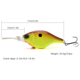 4.3in / 0.8oz Bionic Fishing Lure Hard Body Floating Bait Fishing Bass Lure  Fishing Lure Artificial Bait Lifelike   Crankbait Hooks Fishing Tackle