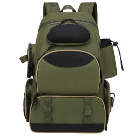 Fishing Tackle Backpack with 3 Fishing Tackle Trays Boxes Waterproof Fishing Tackle Storage Bag Organizer