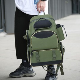 Fishing Tackle Backpack with 3 Fishing Tackle Trays Boxes Waterproof Fishing Tackle Storage Bag Organizer