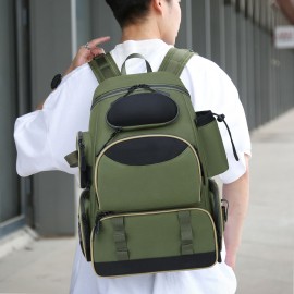 Fishing Tackle Backpack with 3 Fishing Tackle Trays Boxes Waterproof Fishing Tackle Storage Bag Organizer