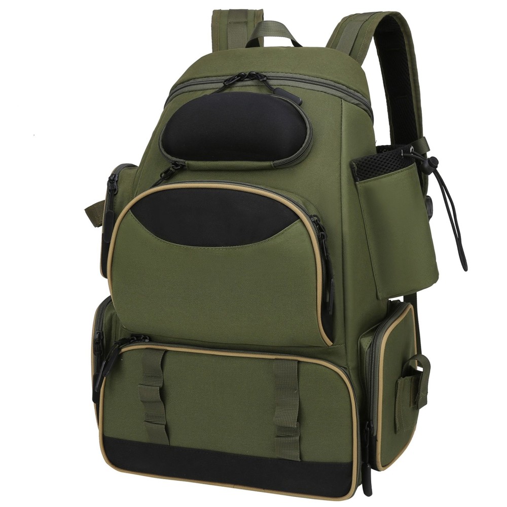 Fishing Tackle Backpack with 3 Fishing Tackle Trays Boxes Waterproof Fishing Tackle Storage Bag Organizer