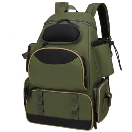 Fishing Tackle Backpack with 3 Fishing Tackle Trays Boxes Waterproof Fishing Tackle Storage Bag Organizer