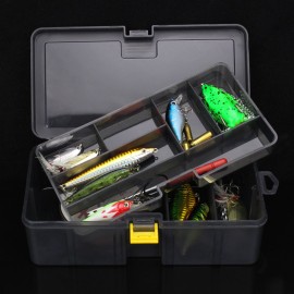 Double Layer Fishing Box Lure Case Portable Fishing Storage Bucket Waterproof Fishing Bait Box Fishing Tool Case Bait Container