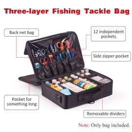 Three-layer Fishing Bag Fishing Tackle Backpack Portable Fish Lure Storage Bag Fishing Bait Fishing Tool Container Fishing Gear Bag