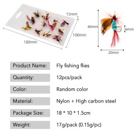 12pcs Fly Fishing Flies Kit Fly Fishing Lures Assortment Kit