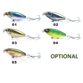 3.5in / 0.4oz Topwater Soft Rotating Fishing Lure Bionic Hard Bait with Treble Hook Lifelike Artificial Lure Floating Crankbait for Bass Pike   Saltwater Freshwater