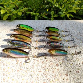 3.5in / 0.4oz Topwater Soft Rotating Fishing Lure Bionic Hard Bait with Treble Hook Lifelike Artificial Lure Floating Crankbait for Bass Pike   Saltwater Freshwater