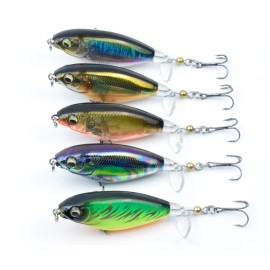 3.5in / 0.4oz Topwater Soft Rotating Fishing Lure Bionic Hard Bait with Treble Hook Lifelike Artificial Lure Floating Crankbait for Bass Pike   Saltwater Freshwater