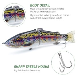 7.5in / 2.3oz Trout Bait  Fishing Lure 2-segment Hard Body Lure Sinking Lure with Treble Hook Lifelike Crankbait Artificial Fishing Lure