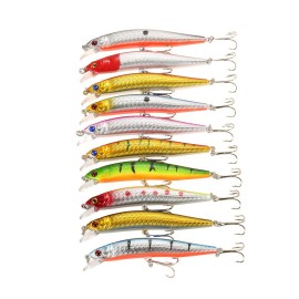 10PCS Minnow Hooks Plastic Fishing Lures Baits Crank Bait Set Fish Lure Wobbler Hard Baits