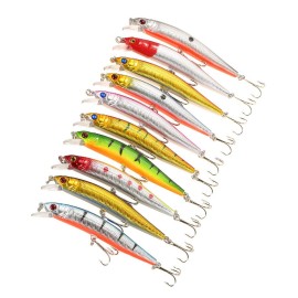 10PCS Minnow Hooks Plastic Fishing Lures Baits Crank Bait Set Fish Lure Wobbler Hard Baits