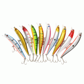 10PCS Minnow Hooks Plastic Fishing Lures Baits Crank Bait Set Fish Lure Wobbler Hard Baits