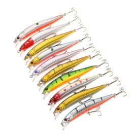 10PCS Minnow Hooks Plastic Fishing Lures Baits Crank Bait Set Fish Lure Wobbler Hard Baits