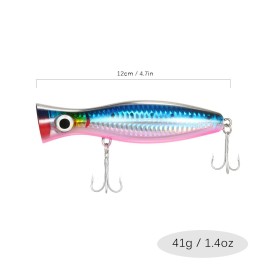 4.7IN Big Popper Lure Bait Hard Baits Fishing Lure Baits Topwater Bait with High Carbon Steel Hooks