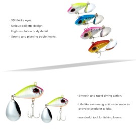 3cm / 10g Lifelike Fishing Lure Swimbait VIB Hard Bait Fish Treble Hook Tackle
