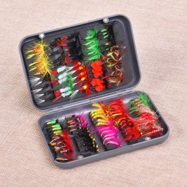 Fly Fishing Flies Kit 20/100pcs Assorted Fly Fishing Lures Hooks with Fly Box