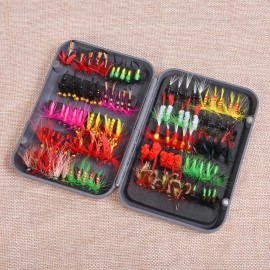 Fly Fishing Flies Kit 20/100pcs Assorted Fly Fishing Lures Hooks with Fly Box