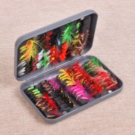 Fly Fishing Flies Kit 20/100pcs Assorted Fly Fishing Lures Hooks with Fly Box