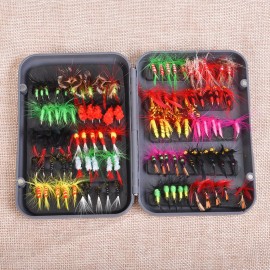 Fly Fishing Flies Kit 20/100pcs Assorted Fly Fishing Lures Hooks with Fly Box