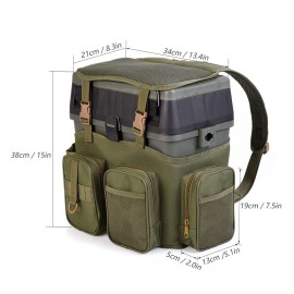 Multifunctional Fishing Backpack with Tackle Box Fishing Gear Utility Storage Shoulder Bag