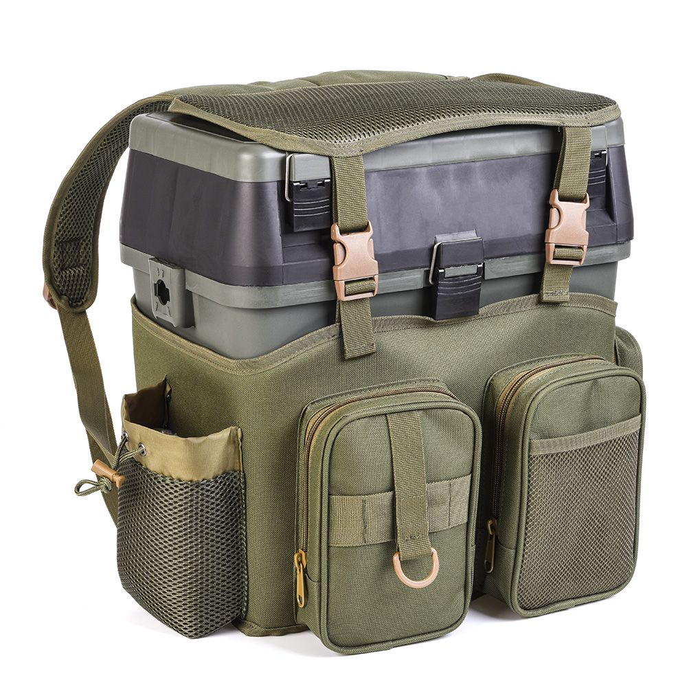 Multifunctional Fishing Backpack with Tackle Box Fishing Gear Utility Storage Shoulder Bag