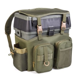 Multifunctional Fishing Backpack with Tackle Box Fishing Gear Utility Storage Shoulder Bag