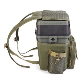 Multifunctional Fishing Backpack with Tackle Box Fishing Gear Utility Storage Shoulder Bag