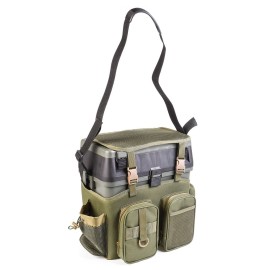 Multifunctional Fishing Backpack with Tackle Box Fishing Gear Utility Storage Shoulder Bag