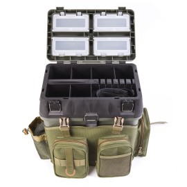 Multifunctional Fishing Backpack with Tackle Box Fishing Gear Utility Storage Shoulder Bag