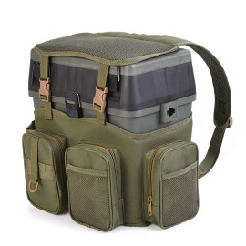 Multifunctional Fishing Backpack with Tackle Box Fishing Gear Utility Storage Shoulder Bag