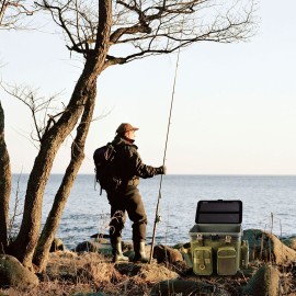 Multifunctional Fishing Backpack with Tackle Box Fishing Gear Utility Storage Shoulder Bag