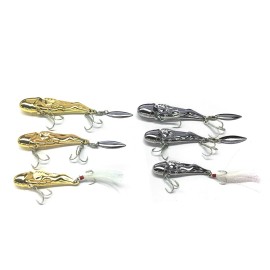 10g / 15g / 25g Fishing Lure with 2 Triple Hooks Spoon Lure Fishing Bait with Reflective Metal Tail Carp Fishing Tackles