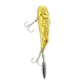 10g / 15g / 25g Fishing Lure with 2 Triple Hooks Spoon Lure Fishing Bait with Reflective Metal Tail Carp Fishing Tackles