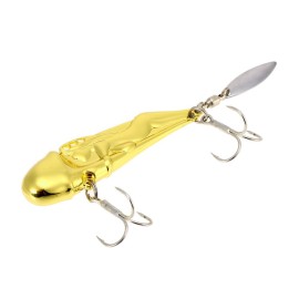10g / 15g / 25g Fishing Lure with 2 Triple Hooks Spoon Lure Fishing Bait with Reflective Metal Tail Carp Fishing Tackles