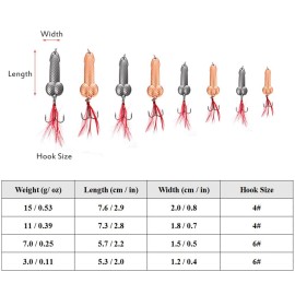 3g / 7g / 11g / 15g Fishing LureTriple Hooks Spoon Lure Fishing Bait with Reflective Feather Tail Carp Fishing Tackles