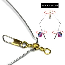Anti-tangle Steel Wire Balance Bracket Sea Fishing String Rig with Swivel Sequins