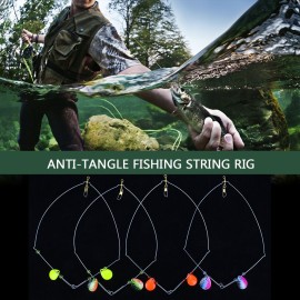 Anti-tangle Steel Wire Balance Bracket Sea Fishing String Rig with Swivel Sequins