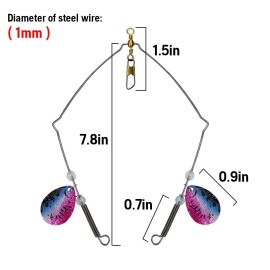 Anti-tangle Steel Wire Balance Bracket Sea Fishing String Rig with Swivel Sequins