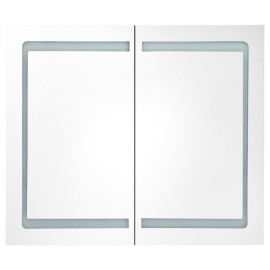 LED Bathroom Mirror Cabinet Oak 80x12x68 cm