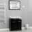 Bathroom Furniture Set High Gloss Black Chipboard
