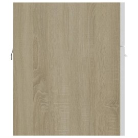 Sink Cabinet White and Sonoma Oak 41x38.5x46 cm Chipboard